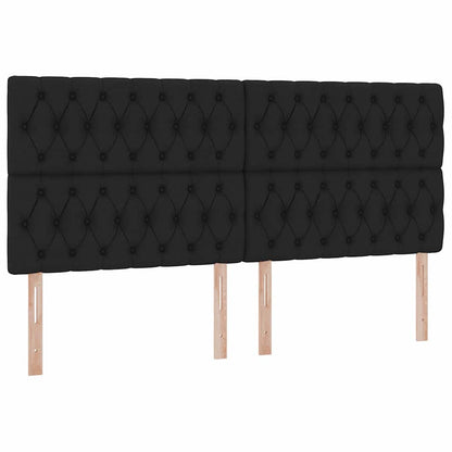Letto con contenitore LED e materasso Nero 200 x 200 cm Tessuto | homemem39