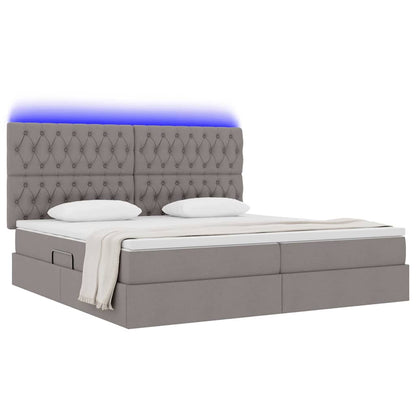 Letto con luci a strisce a LED Talpa 200 x 200 cm Tessuto