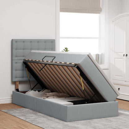 Letto con contenitore LED e materasso Grigio Chiaro 90 x 190 cm | homemem39