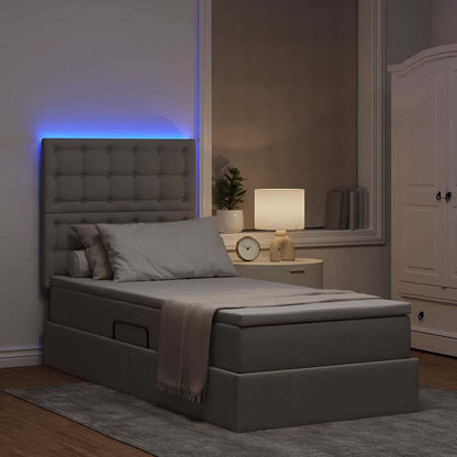 Letto con contenitore LED e materasso Tortora 90 x 190 cm | homemem39