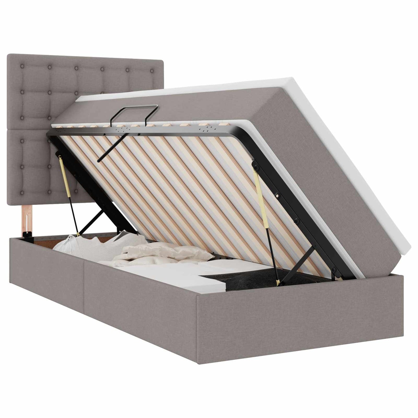 Letto con contenitore LED e materasso Tortora 90 x 190 cm | homemem39