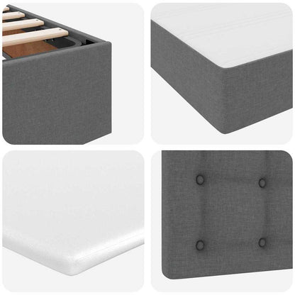Letto con contenitore LED e materasso Grigio Scuro 90 x 200 cm | homemem39