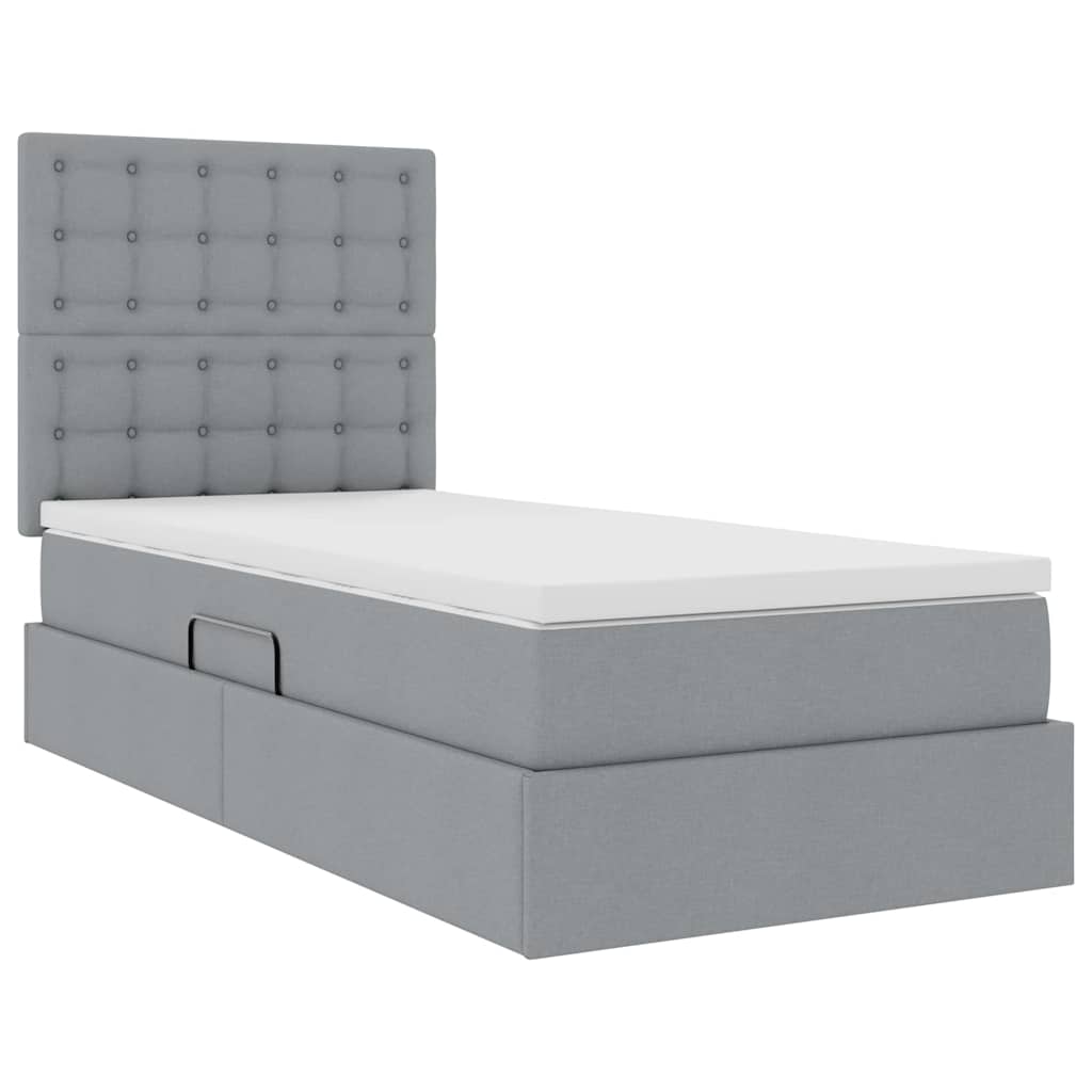 Letto con contenitore LED e materasso Grigio Chiaro | homemem39