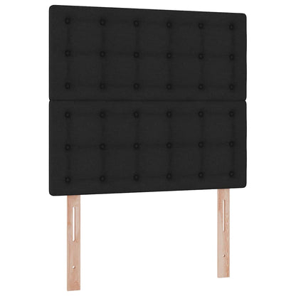 Letto con contenitore LED e materasso Nero 100 x 200 cm Tessuto | homemem39