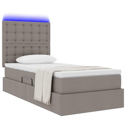 Letto con contenitore LED e materasso Tortora 100 x 200 cm | homemem39