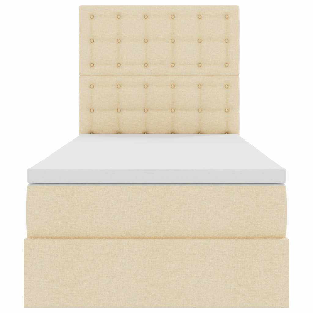 Letto con contenitore LED e materasso Crema 100 x 200 cm | homemem39