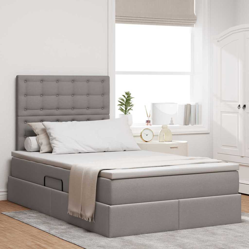 Letto con contenitore LED e materasso Tortora 120 x 190 cm | homemem39