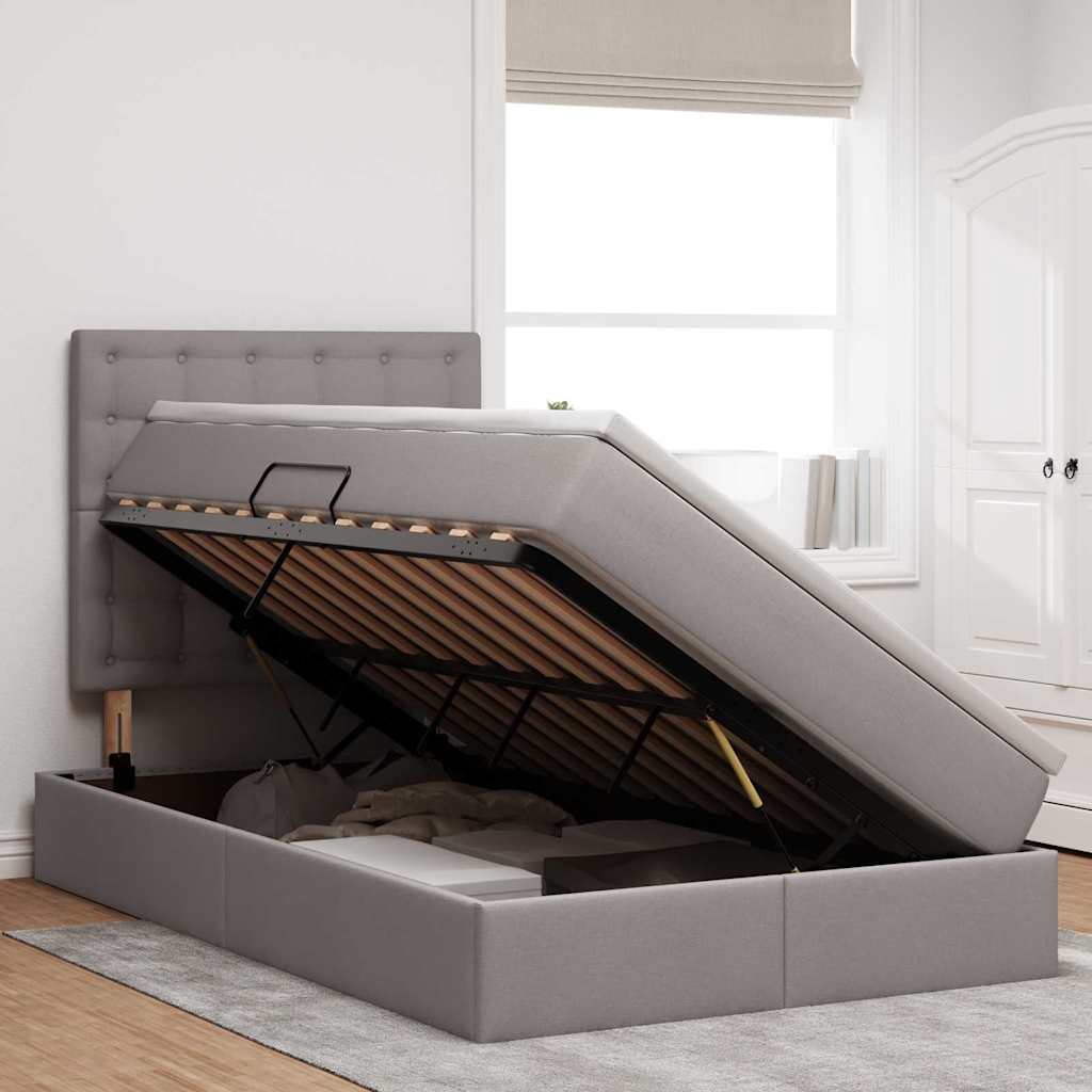 Letto con contenitore LED e materasso Tortora 120 x 190 cm | homemem39