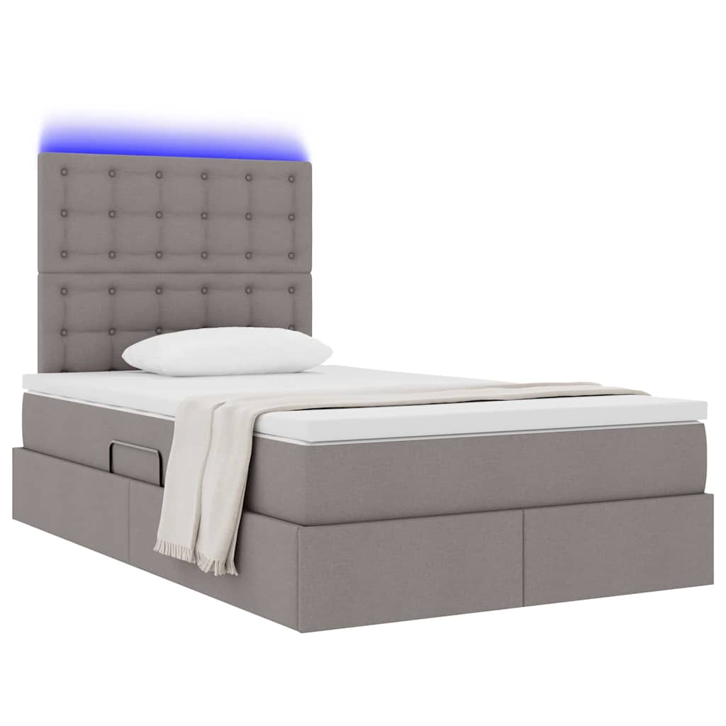 Letto con contenitore LED e materasso Tortora 120 x 190 cm | homemem39
