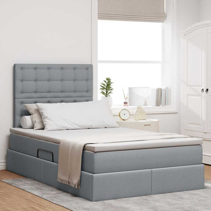 Letto con testiera Grigio chiaro 120 x 200 cm Tessuto