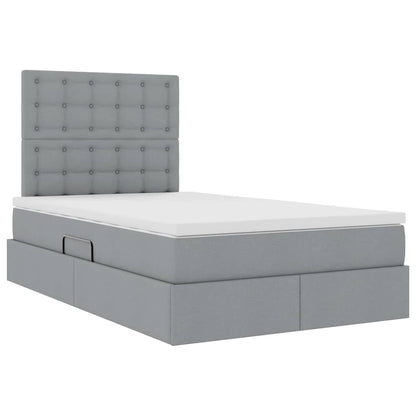 Letto con contenitore LED e materasso Grigio Chiaro | homemem39