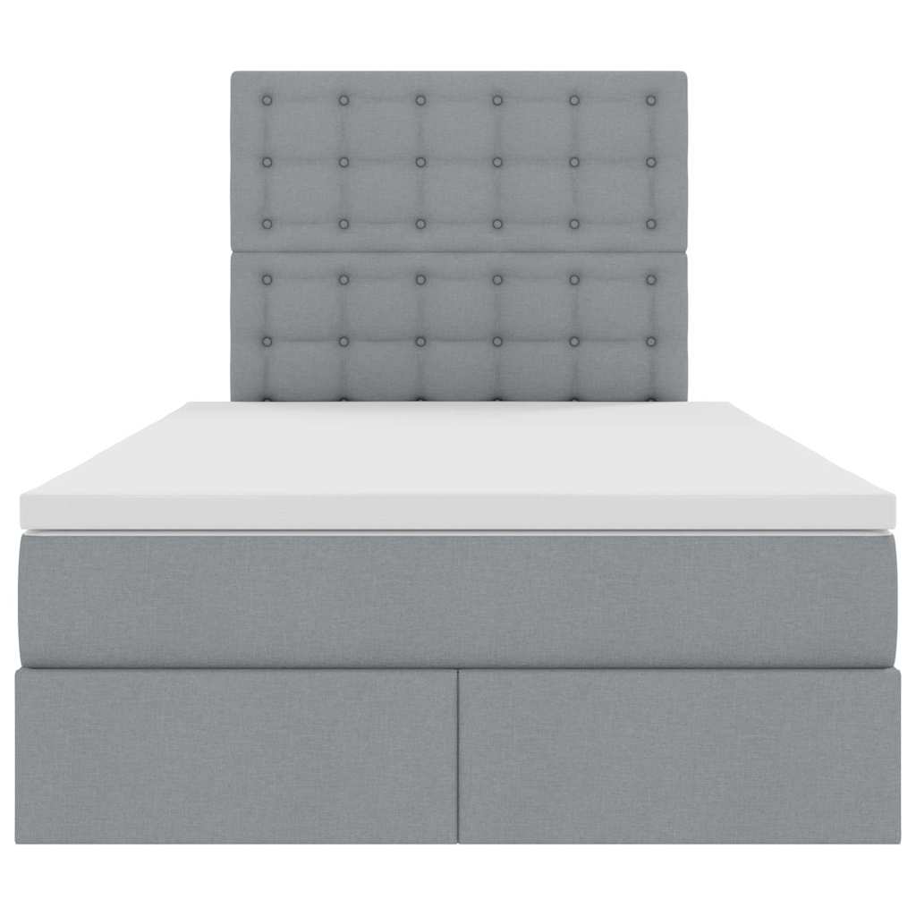Letto con testiera Grigio chiaro 120 x 200 cm Tessuto