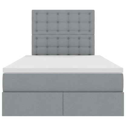 Letto con testiera Grigio chiaro 120 x 200 cm Tessuto
