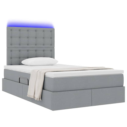 Letto con contenitore LED e materasso Grigio Chiaro | homemem39
