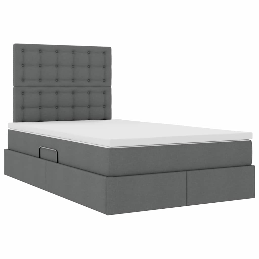 Letto con testiera Grigio scuro 120 x 200 cm Tessuto