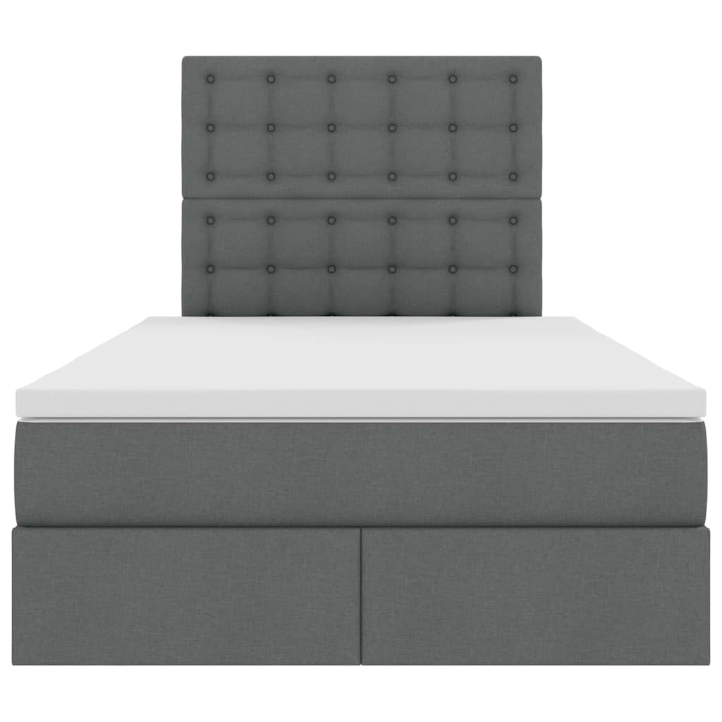 Letto con testiera Grigio scuro 120 x 200 cm Tessuto
