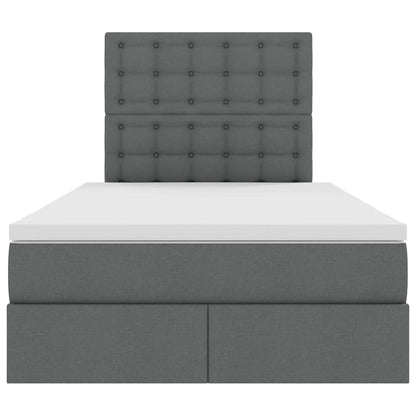 Letto con testiera Grigio scuro 120 x 200 cm Tessuto