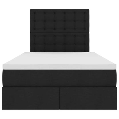 Letto con contenitore LED e materasso Nero 120 x 200 cm Tessuto | homemem39