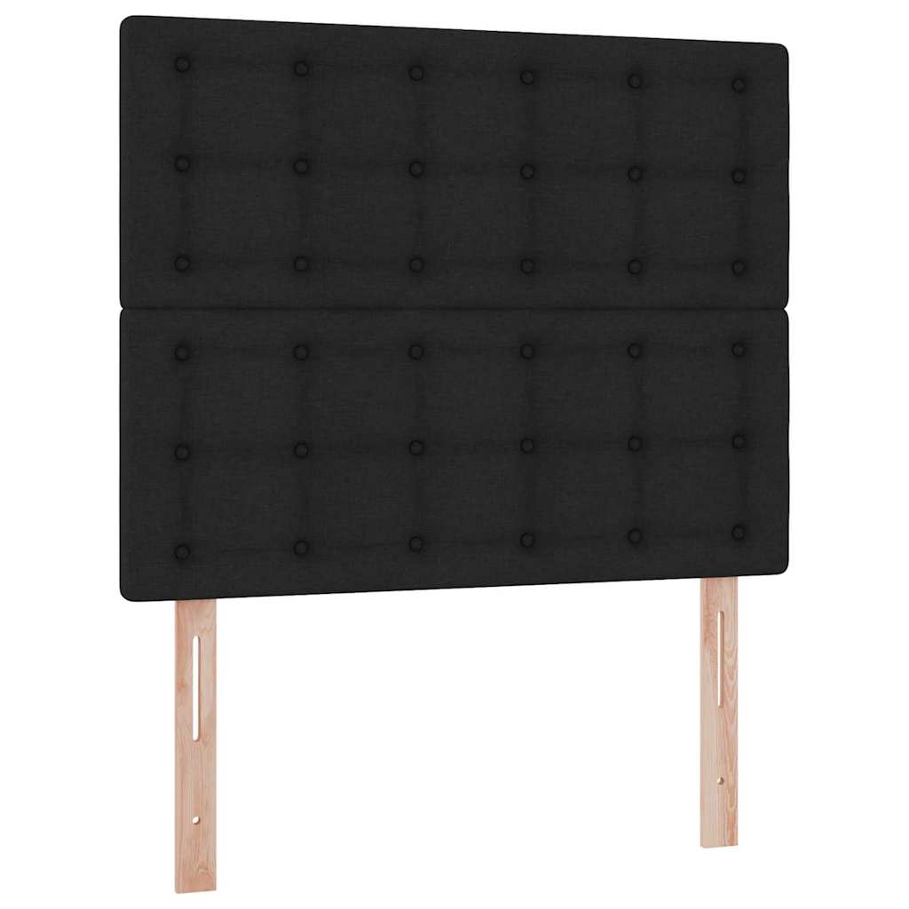 Letto con contenitore LED e materasso Nero 120 x 200 cm Tessuto | homemem39