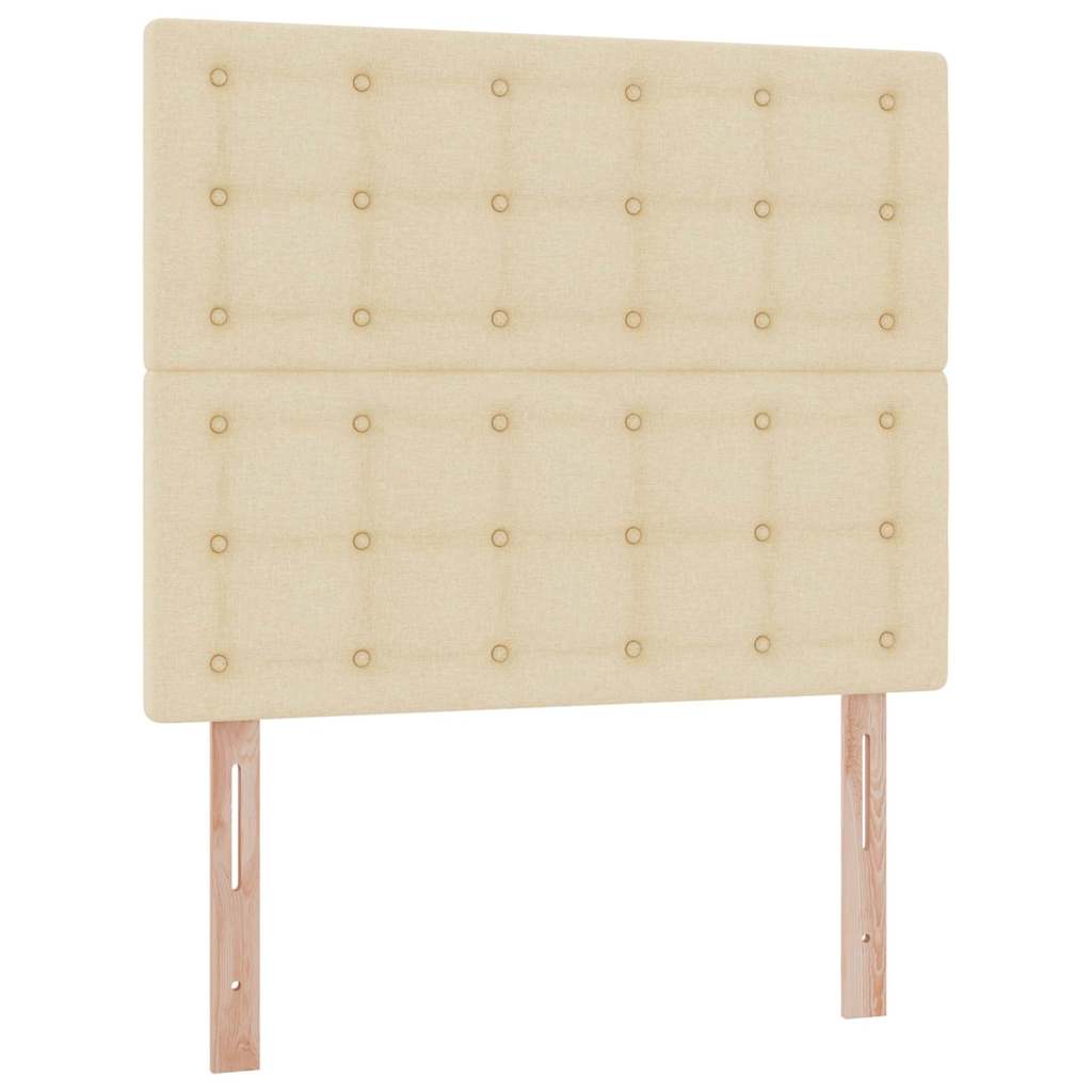 Letto con luci a strisce a LED Crema 120 x 200 cm Tessuto