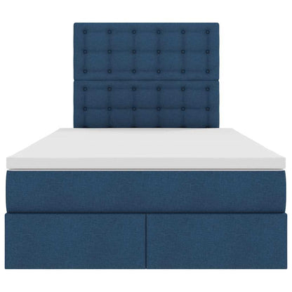 Letto con contenitore LED e materasso Blu 120 x 200 cm Tessuto | homemem39