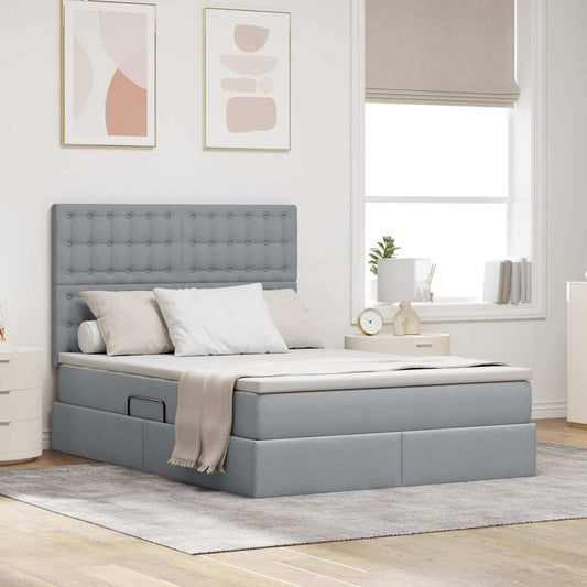 Letto con contenitore LED e materasso Grigio Chiaro | homemem39
