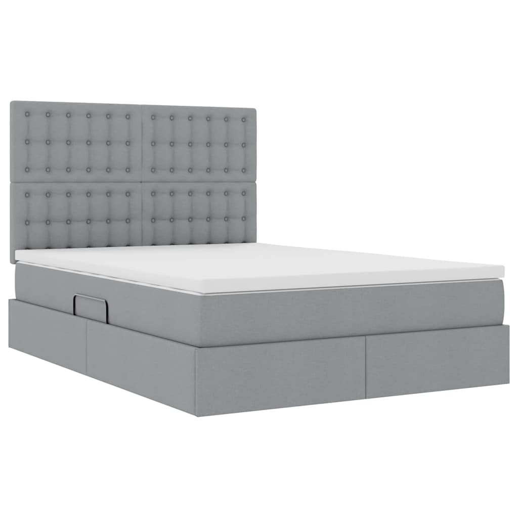 Letto con contenitore LED e materasso Grigio Chiaro | homemem39