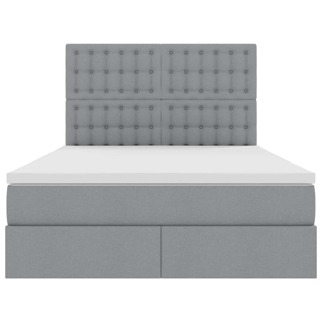 Letto con contenitore e LED Grigio chiaro 140 x 200 cm