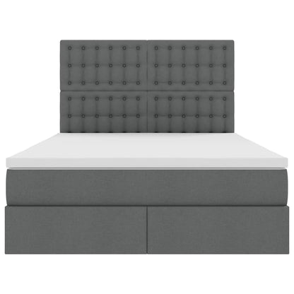 Letto con contenitore e LED Grigio scuro 140 x 200 cm