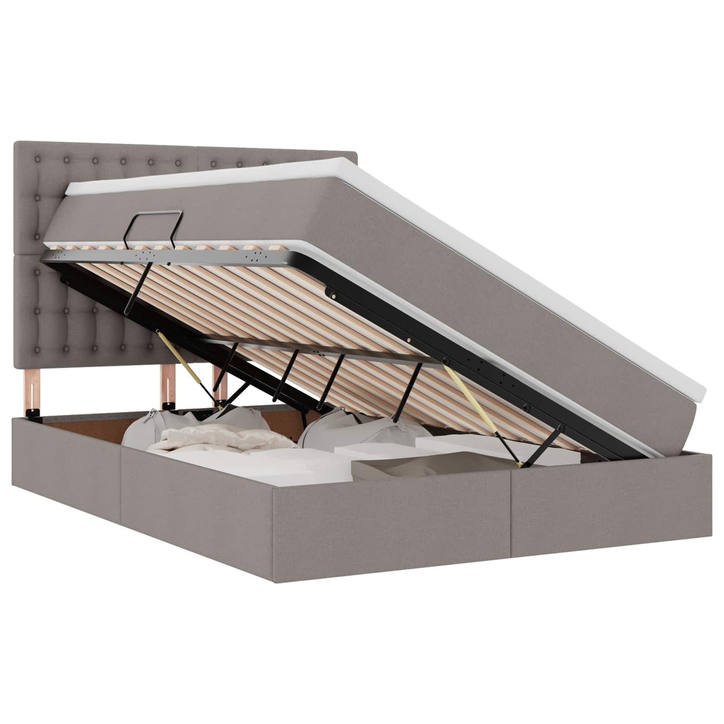 Letto con contenitore LED e materasso Tortora 140 x 200 cm | homemem39