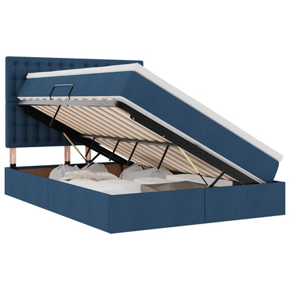 Letto con contenitore LED e materasso Blu 140 x 200 cm Tessuto | homemem39