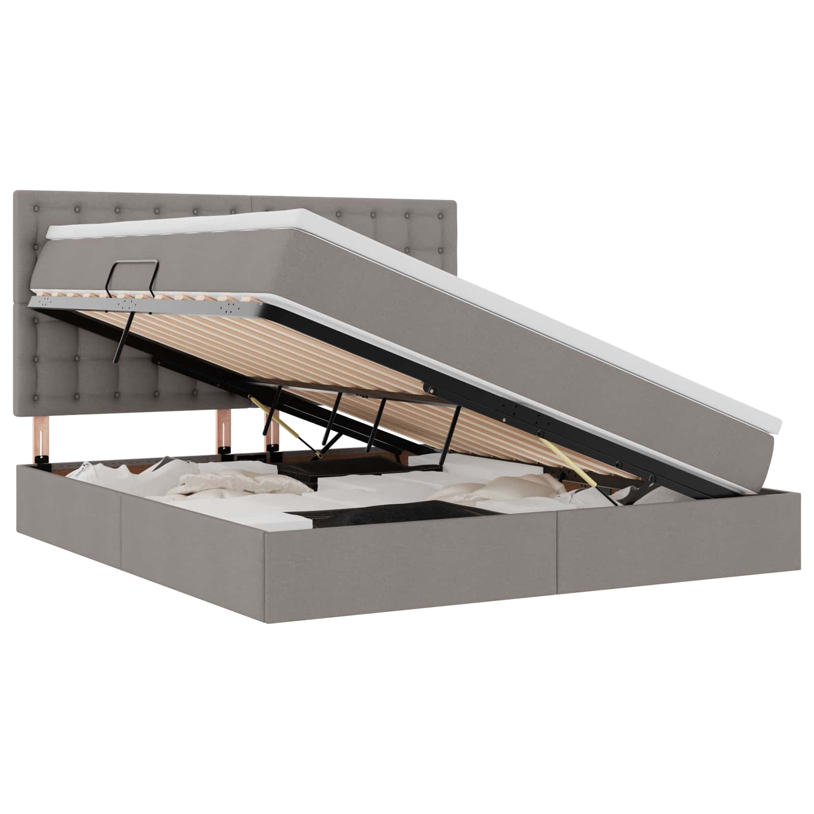 Letto con contenitore LED e materasso Tortora 160 x 200 cm | homemem39
