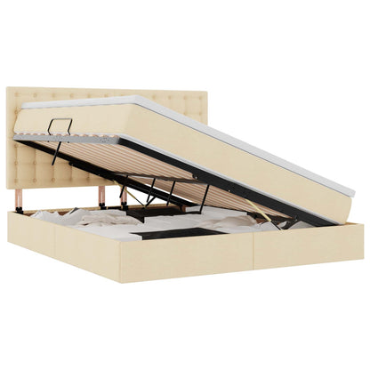 Letto con contenitore LED e materasso Crema 160 x 200 cm | homemem39