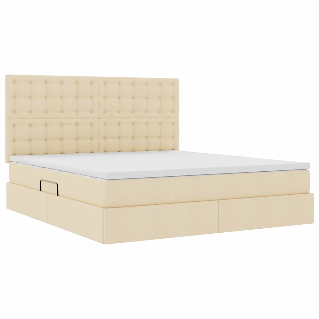Letto con contenitore LED e materasso Crema 160 x 200 cm | homemem39