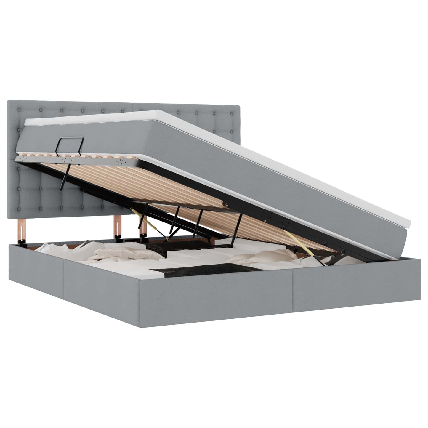 Letto con testiera Grigio chiaro 180 x 200 cm Tessuto