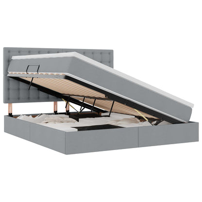 Letto con testiera Grigio chiaro 180 x 200 cm Tessuto