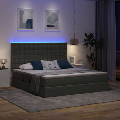 Letto con contenitore LED e materasso Grigio Scuro 180 x 200 cm | homemem39