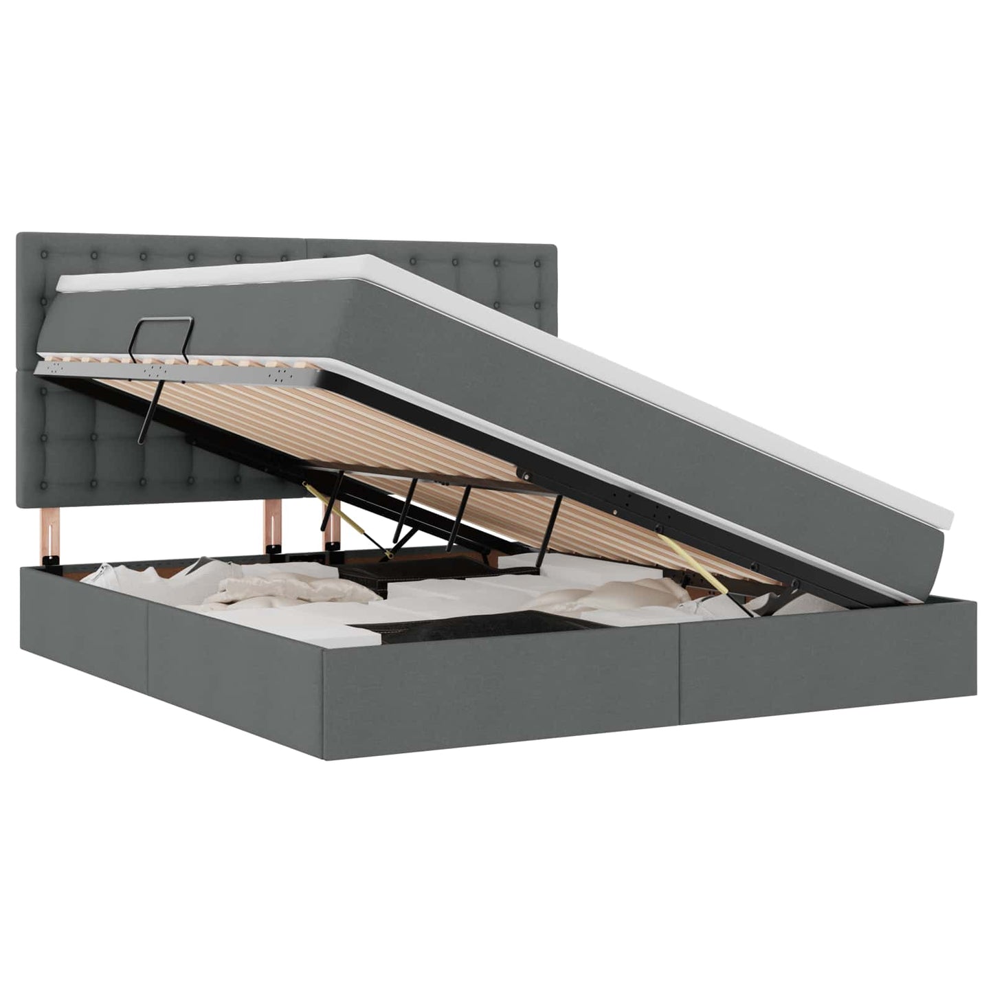 Letto con testiera Grigio scuro 180 x 200 cm Tessuto