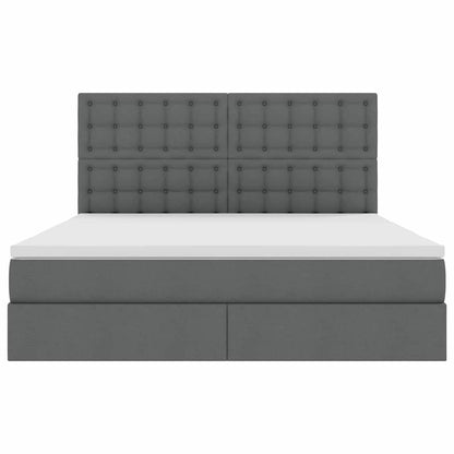 Letto con testiera Grigio scuro 180 x 200 cm Tessuto