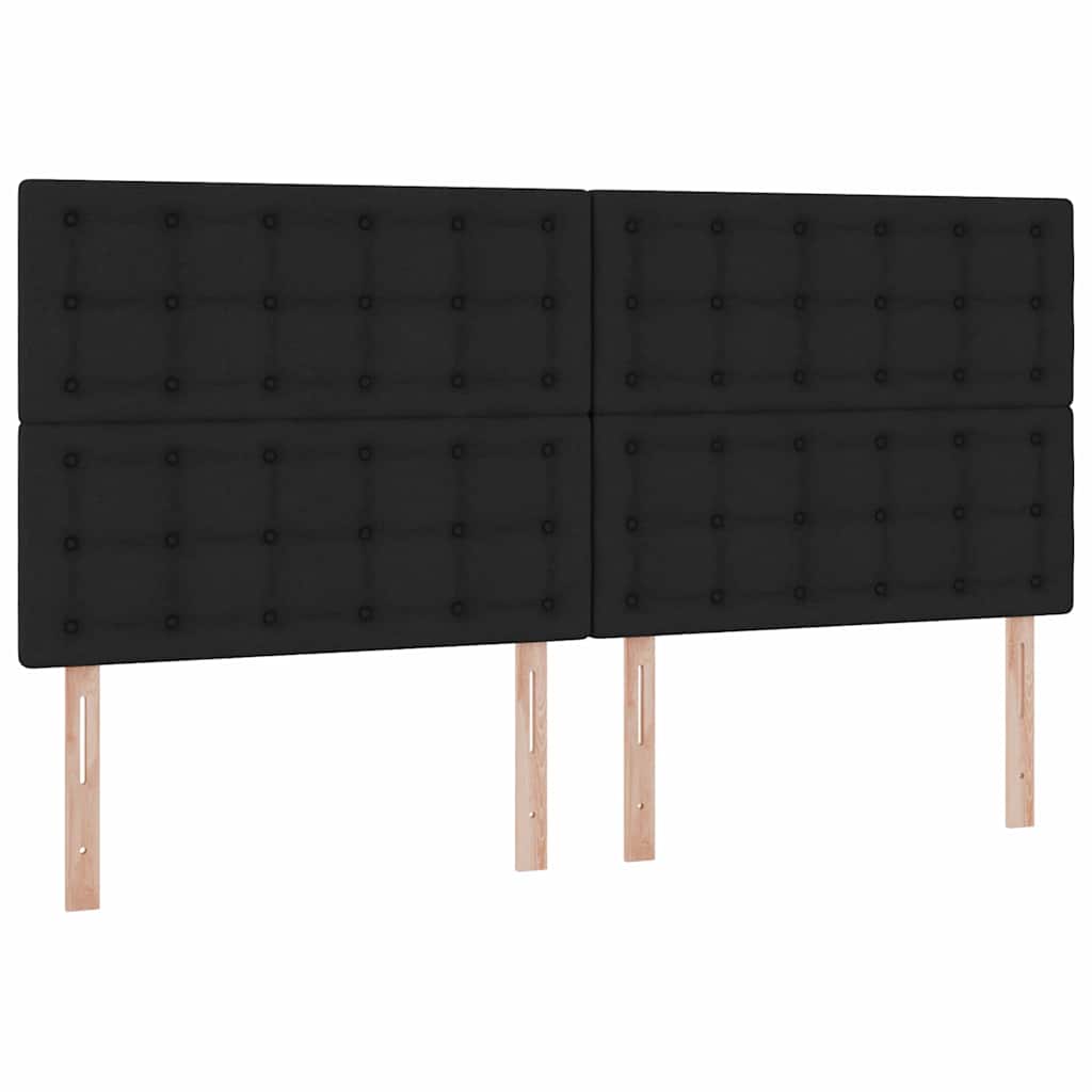 Letto con contenitore LED e materasso Nero 200 x 200 cm Tessuto | homemem39
