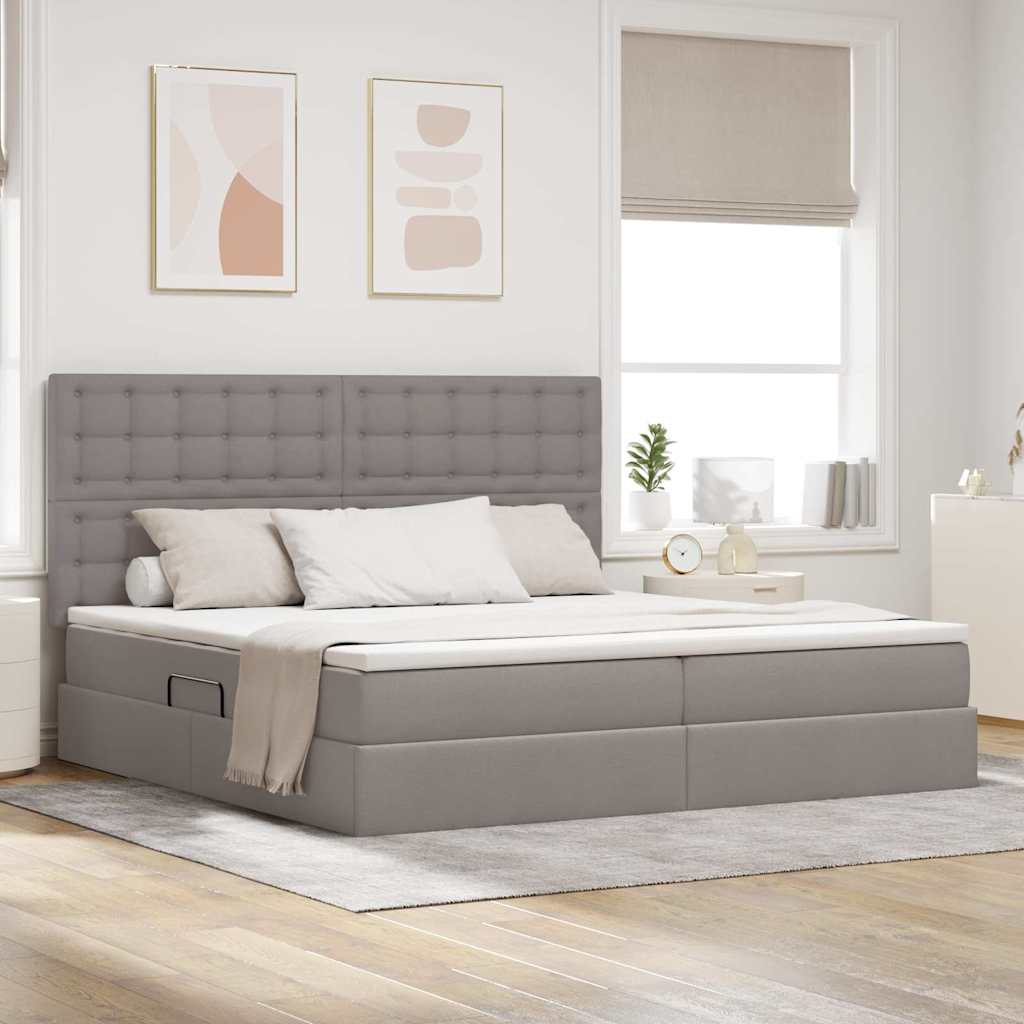 Letto con contenitore LED e materasso Tortora 200 x 200 cm | homemem39