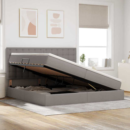 Letto con contenitore LED e materasso Tortora 200 x 200 cm | homemem39