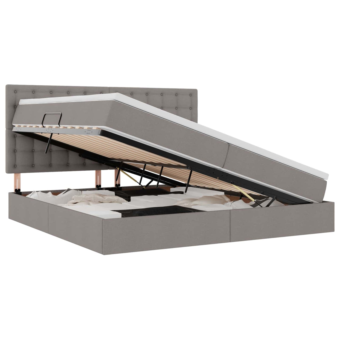 Letto con luci a strisce a LED Talpa 200 x 200 cm Tessuto