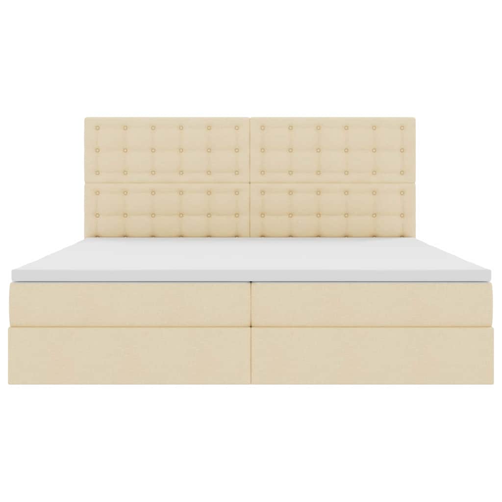 Letto con contenitore LED e materasso Crema 200 x 200 cm | homemem39