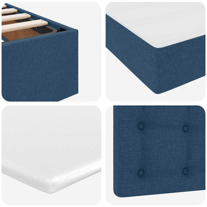 Letto con contenitore LED e materasso Blu 200 x 200 cm Tessuto | homemem39