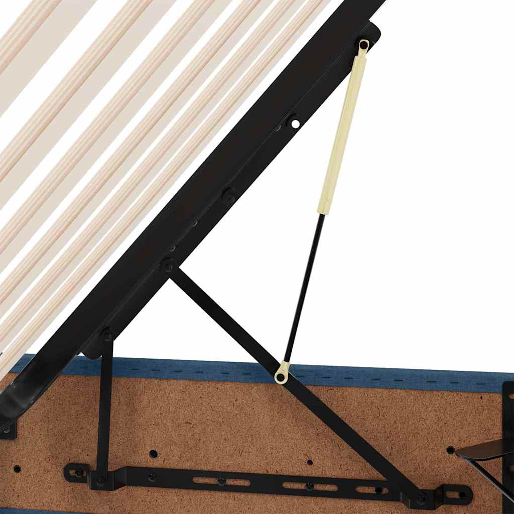 Letto con luci a strisce a LED Blu 200 x 200 cm Tessuto