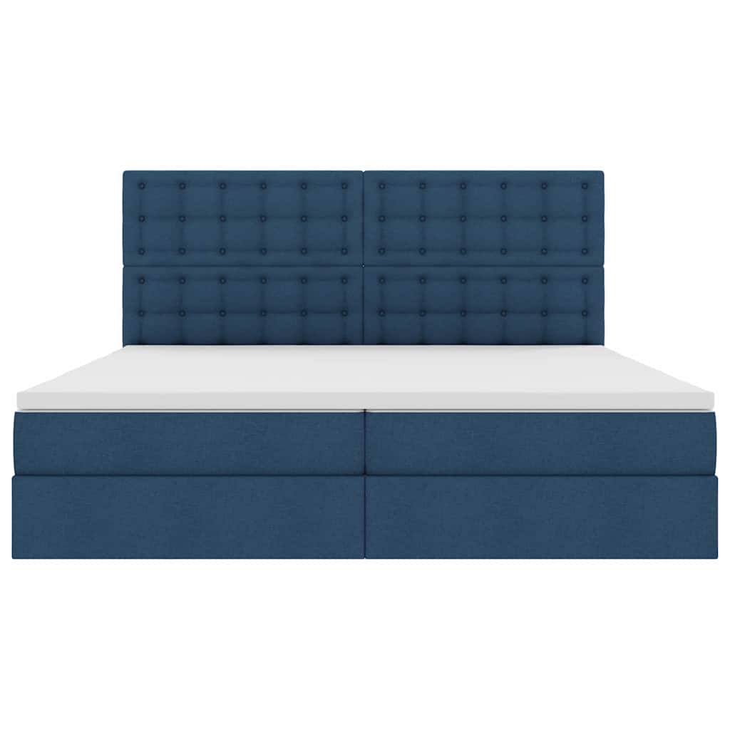 Letto con contenitore LED e materasso Blu 200 x 200 cm Tessuto | homemem39