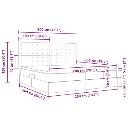 Letto con luci a strisce a LED Blu 200 x 200 cm Tessuto
