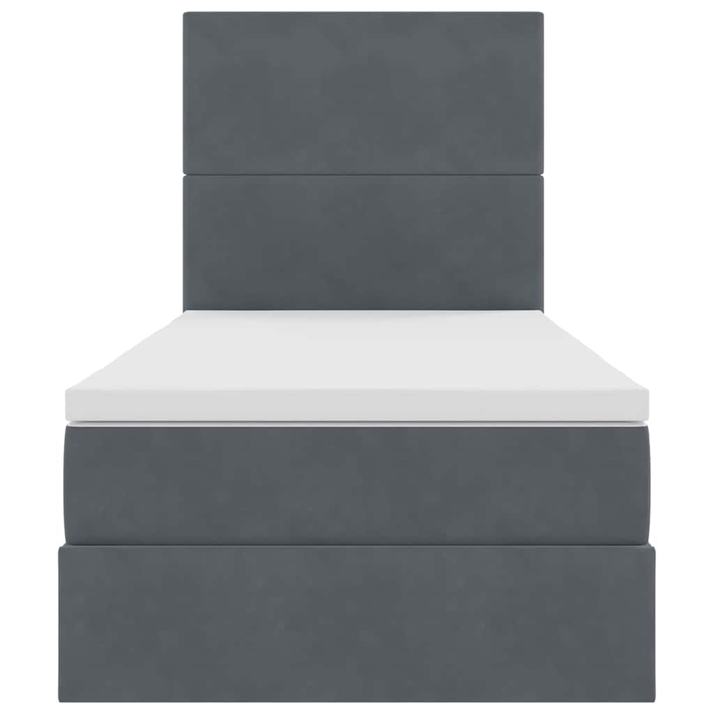 Letto con contenitore LED e materasso Grigio Scuro 90 x 190 cm | homemem39