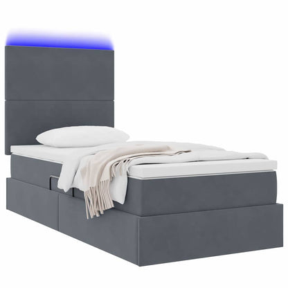 Letto con contenitore LED e materasso Grigio Scuro 90 x 190 cm | homemem39